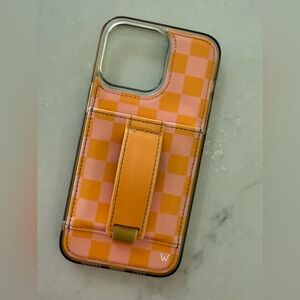 Walli CHECK ME OUT iPhone 14 Pro Max Phone Case Card Holder Finger Loop